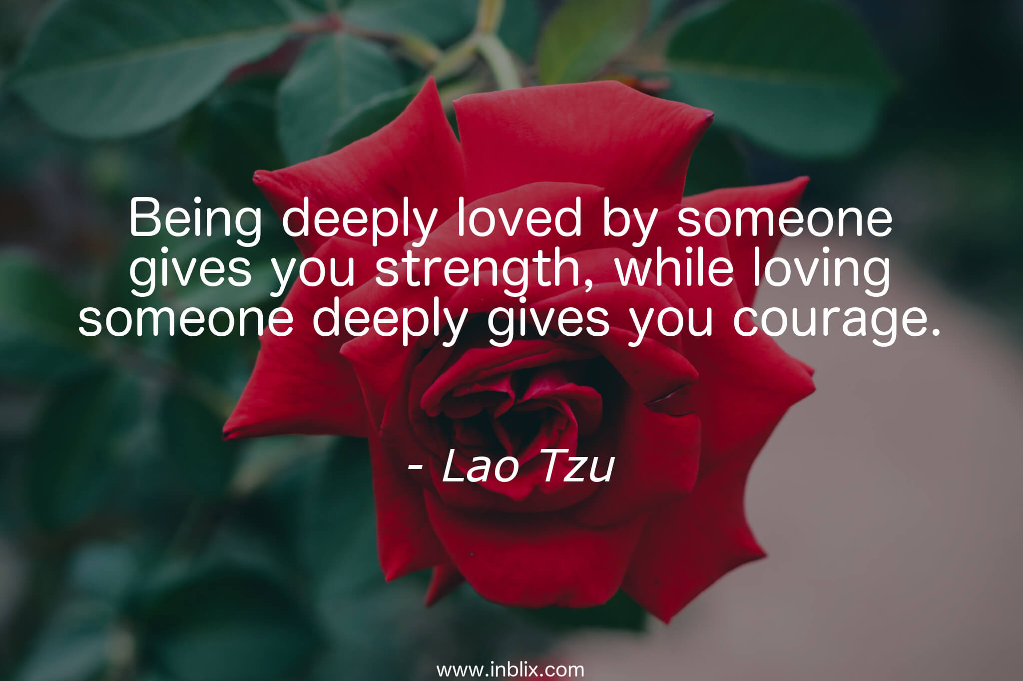 Being deeply loved by someone by Lao Tzu | InBlix