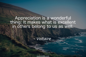 Appreciation is a wonderful thing; It makes what is excellent in others belong to us as well.