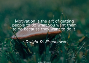 Motivation is the art of getting people to do what you want them to do because they want to do it.