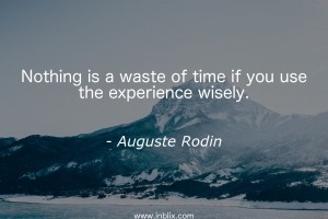 Nothing is a waste of time is you use the experience wisely.