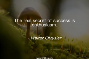 The real secret of success is enthusiasm.