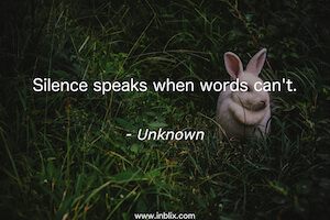Silence speaks when words can't.