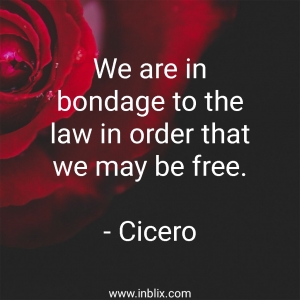 We are in bondage to the law in order that we may be free.
